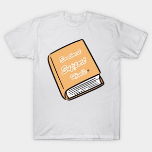 Emotional Support Kindle Yellow - Text On Closed Book T-Shirt